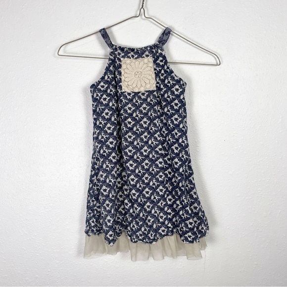 Disney Kids Belle Size: 4T Blue and White Floral Dress with Tulle and embroidery - Picture 1 of 8